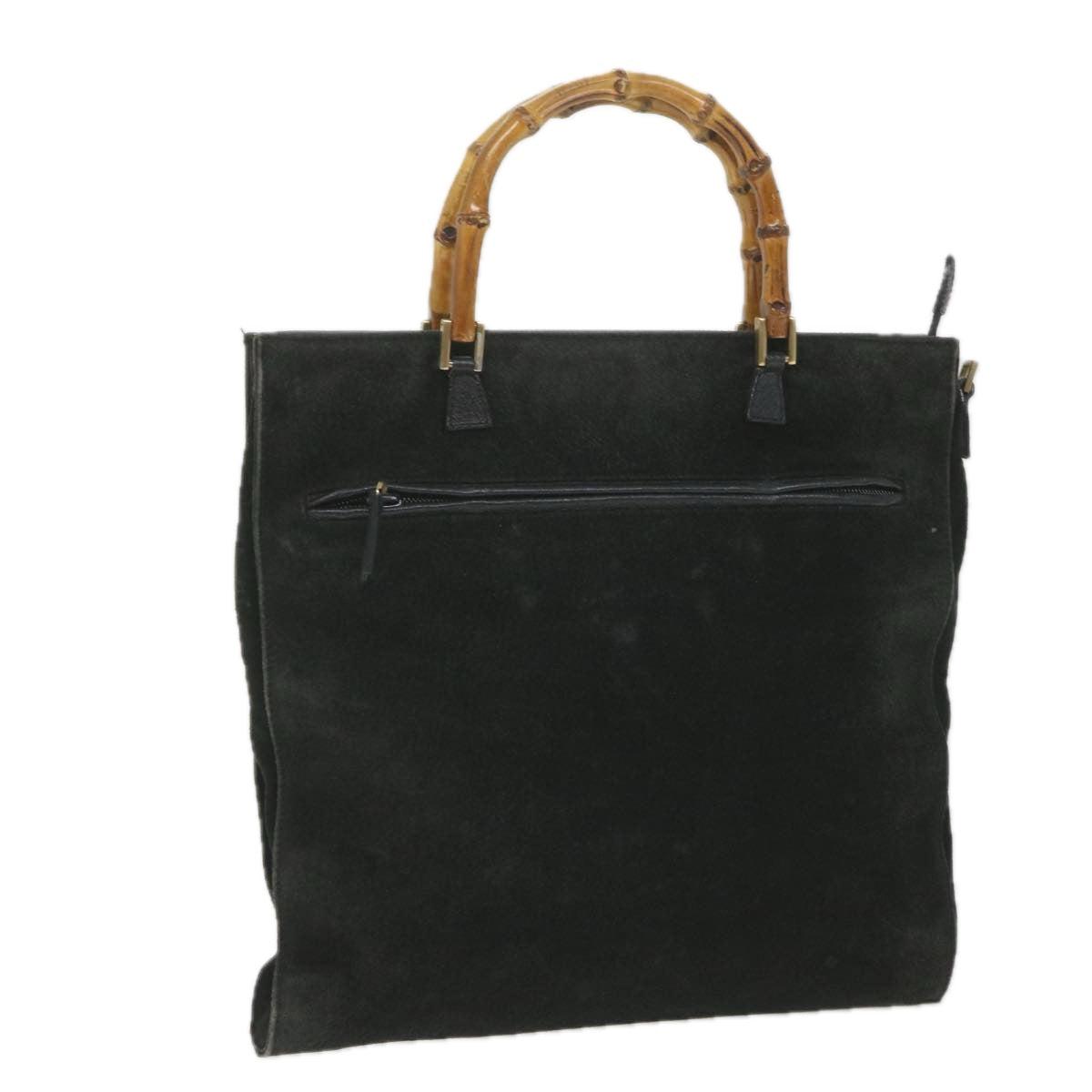 GUCCI Bamboo Tote Bag Suede Black 001 1095 1878 ep2327