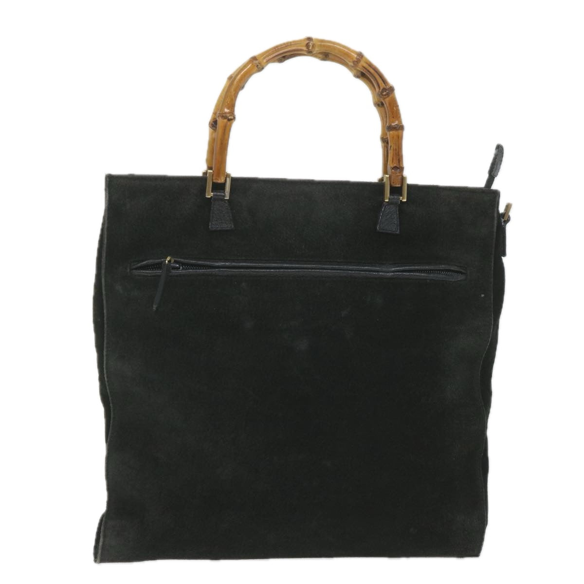 GUCCI Bamboo Tote Bag Suede Black 001 1095 1878 ep2327