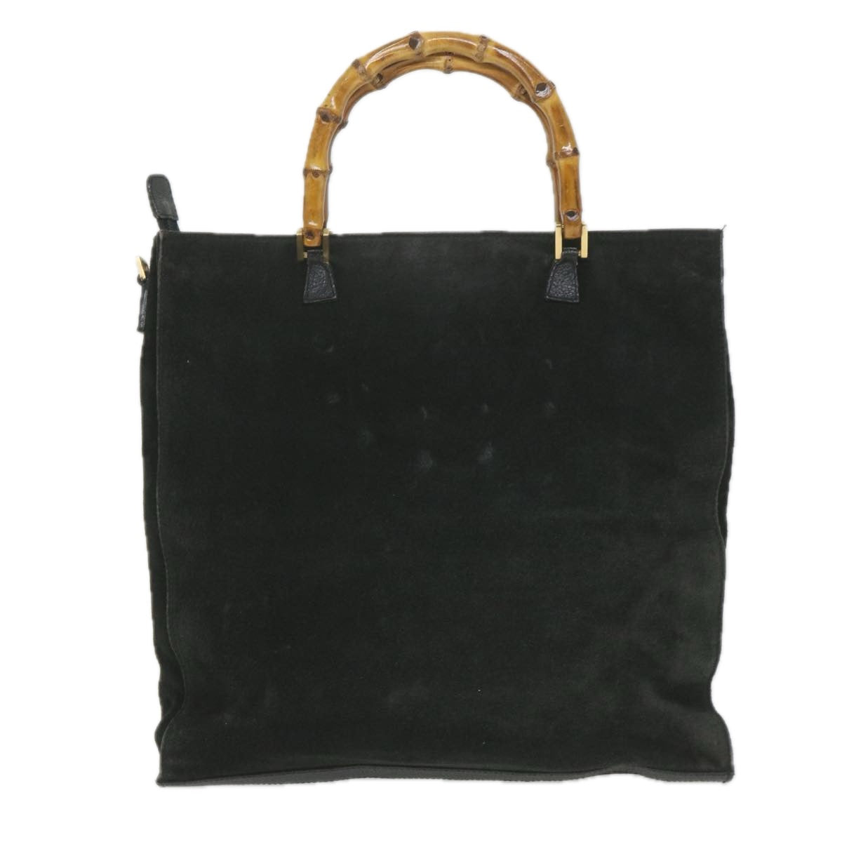 GUCCI Bamboo Tote Bag Suede Black 001 1095 1878 ep2327