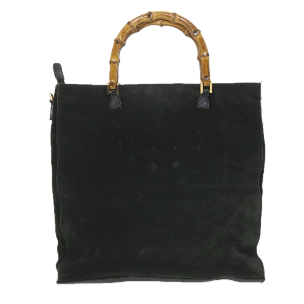 GUCCI Bamboo Tote Bag Suede Black 001 1095 1878 ep2327