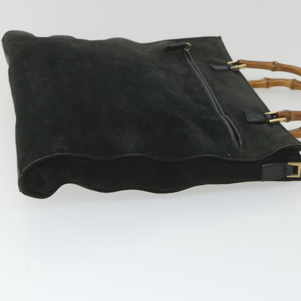 GUCCI Bamboo Tote Bag Suede Black 001 1095 1878 ep2327