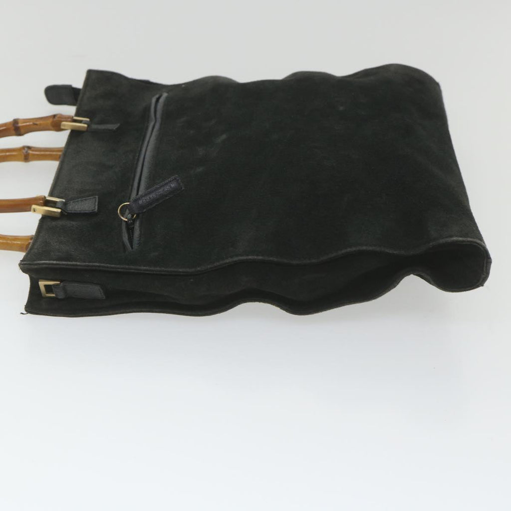 GUCCI Bamboo Tote Bag Suede Black 001 1095 1878 ep2327