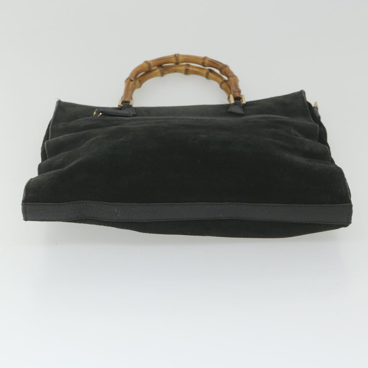 GUCCI Bamboo Tote Bag Suede Black 001 1095 1878 ep2327