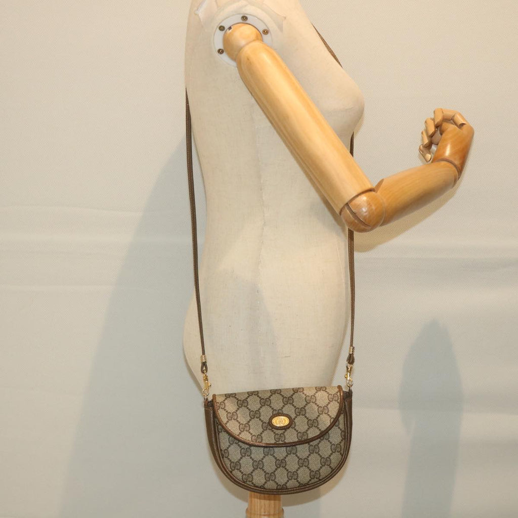 GUCCI GG Supreme Shoulder Bag PVC Leather Beige ep2332