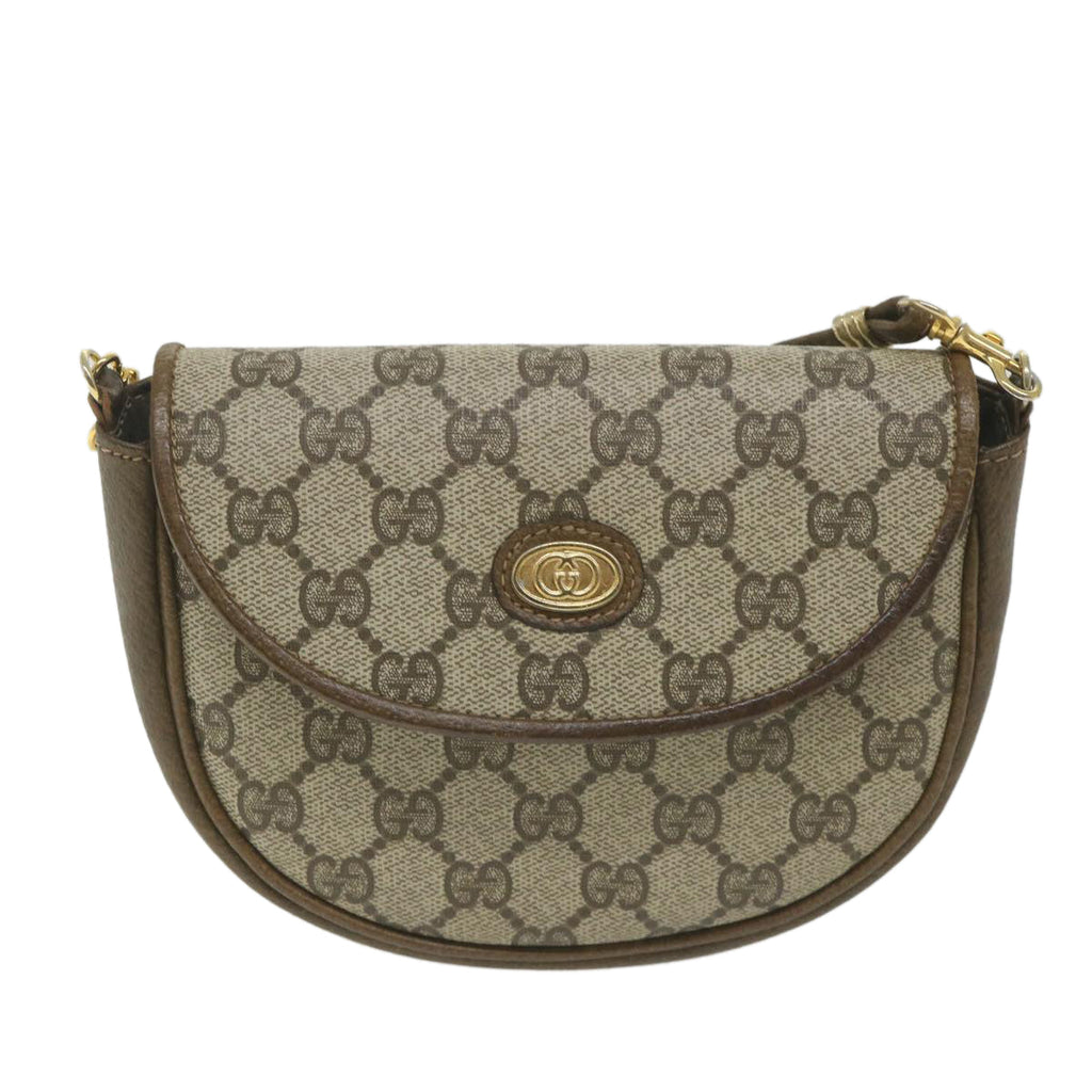 GUCCI GG Supreme Shoulder Bag PVC Leather Beige ep2332