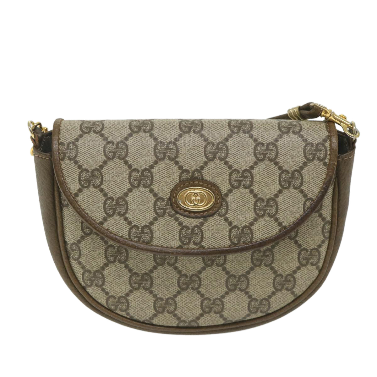 GUCCI GG Supreme Shoulder Bag PVC Leather Beige ep2332
