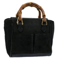 GUCCI Bamboo Hand Bag Suede Leather Black 007 1793 0238 ep2337