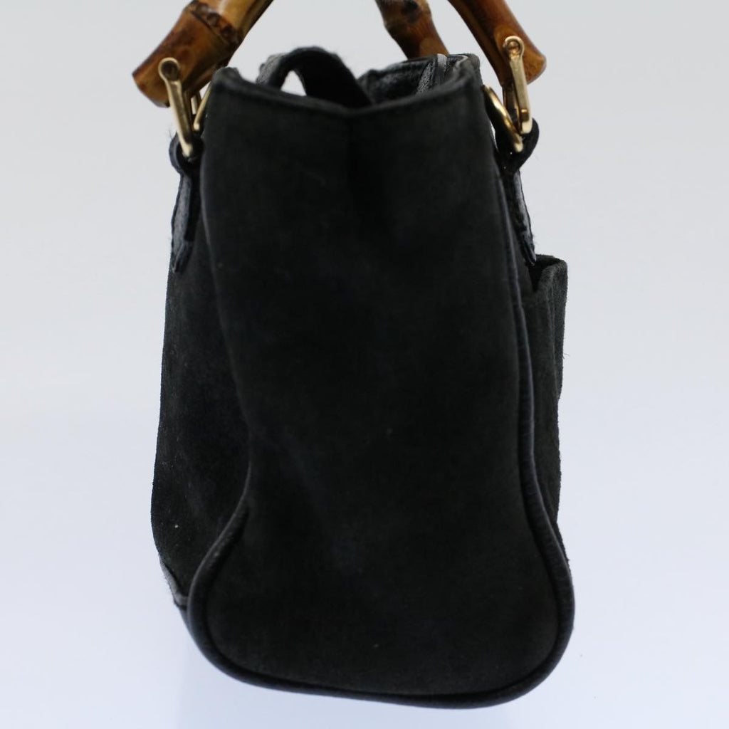 GUCCI Bamboo Hand Bag Suede Leather Black 007 1793 0238 ep2337