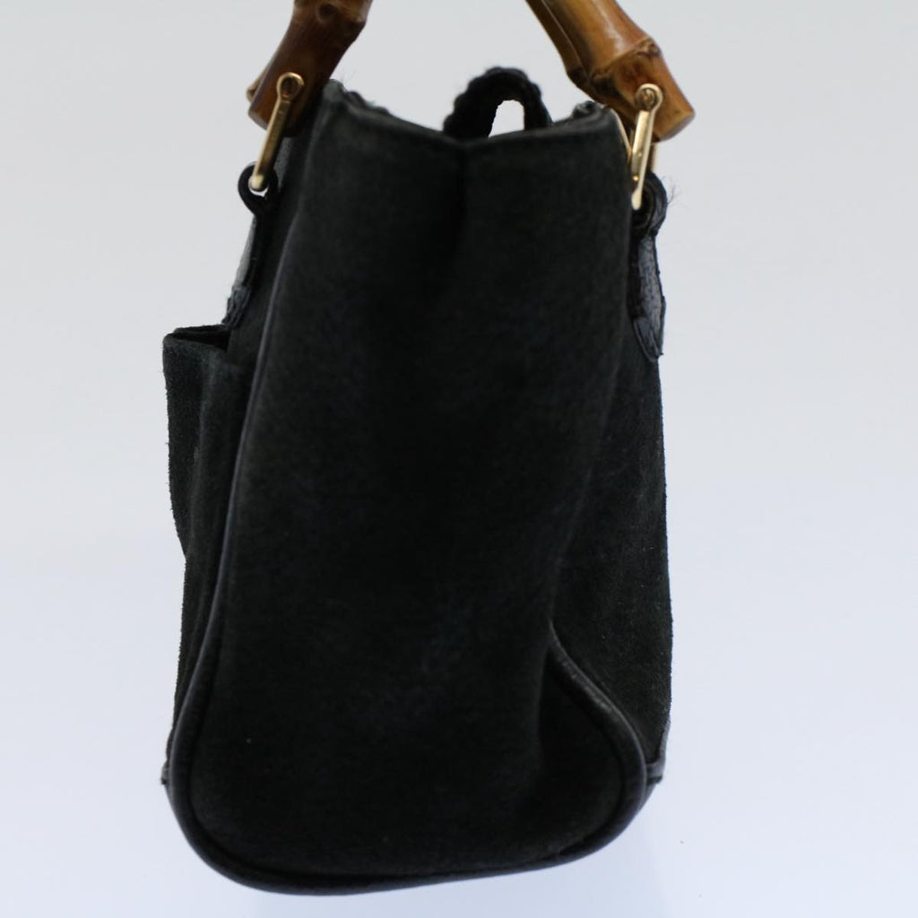 GUCCI Bamboo Hand Bag Suede Leather Black 007 1793 0238 ep2337