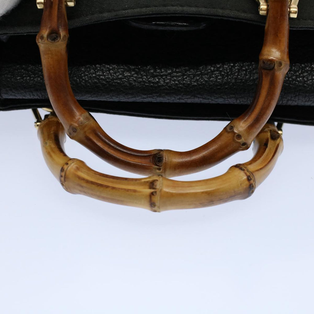 GUCCI Bamboo Hand Bag Suede Leather Black 007 1793 0238 ep2337