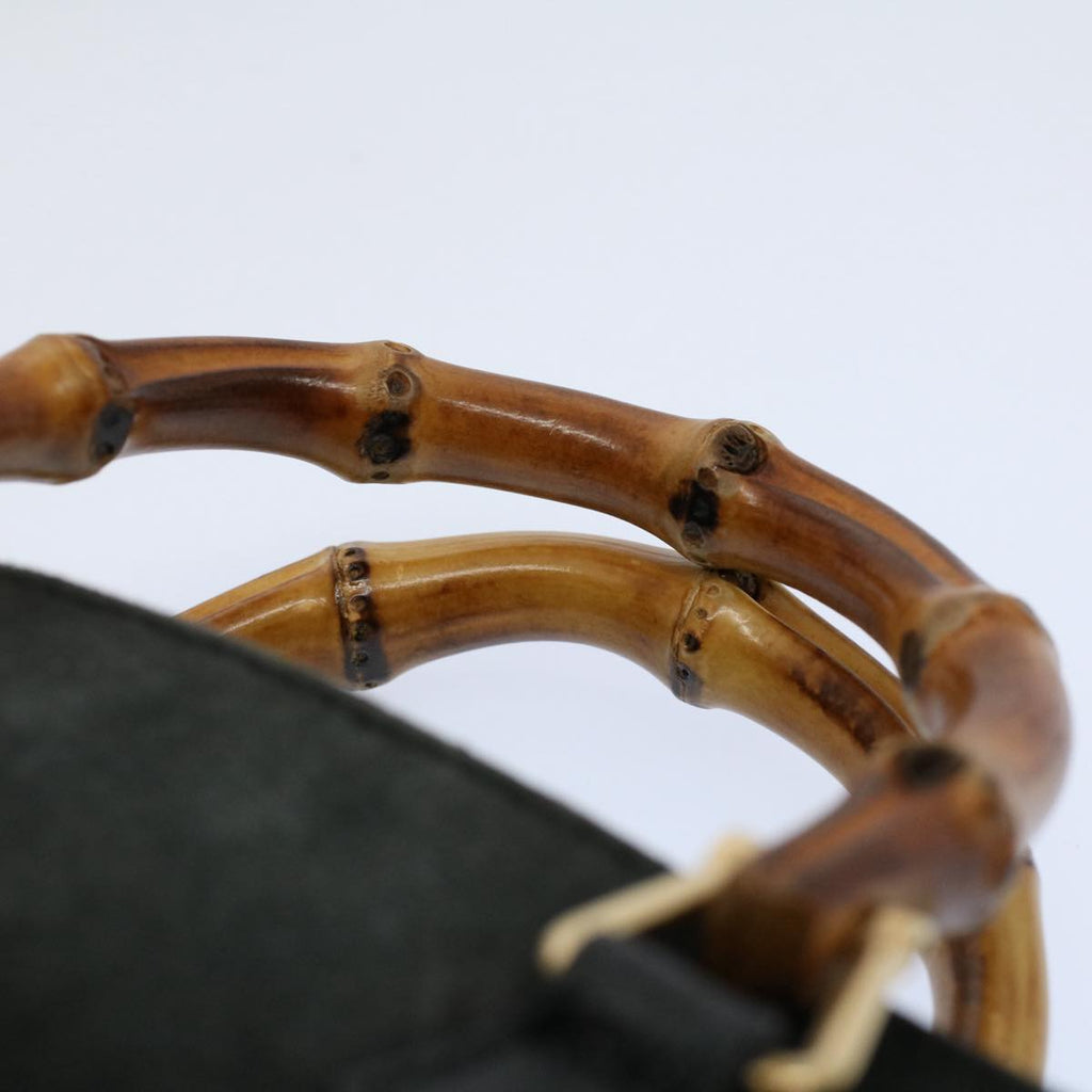 GUCCI Bamboo Hand Bag Suede Leather Black 007 1793 0238 ep2337