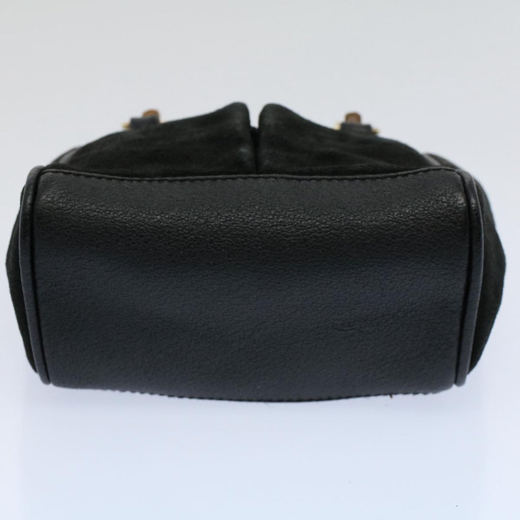 GUCCI Bamboo Hand Bag Suede Leather Black 007 1793 0238 ep2337