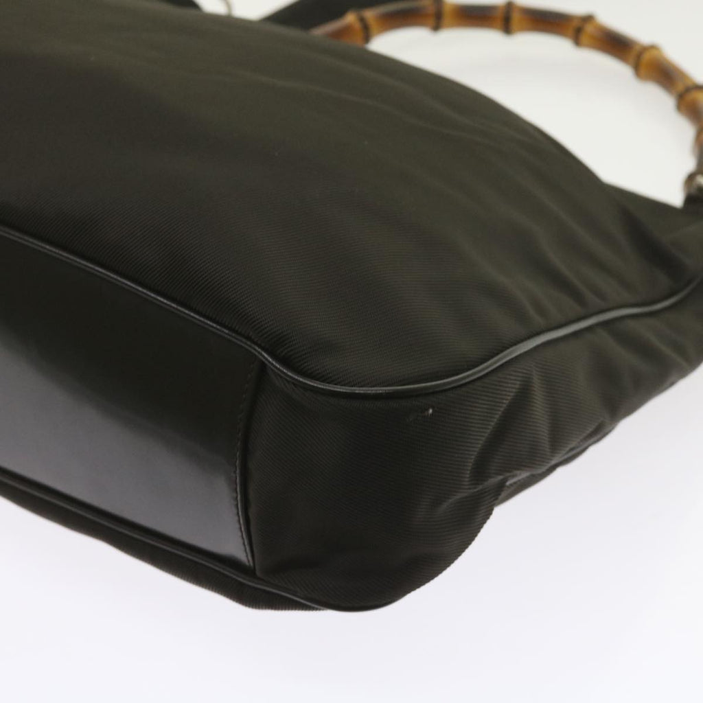 GUCCI Bamboo Shoulder Bag Nylon Black 001 1781 1577 ep2348