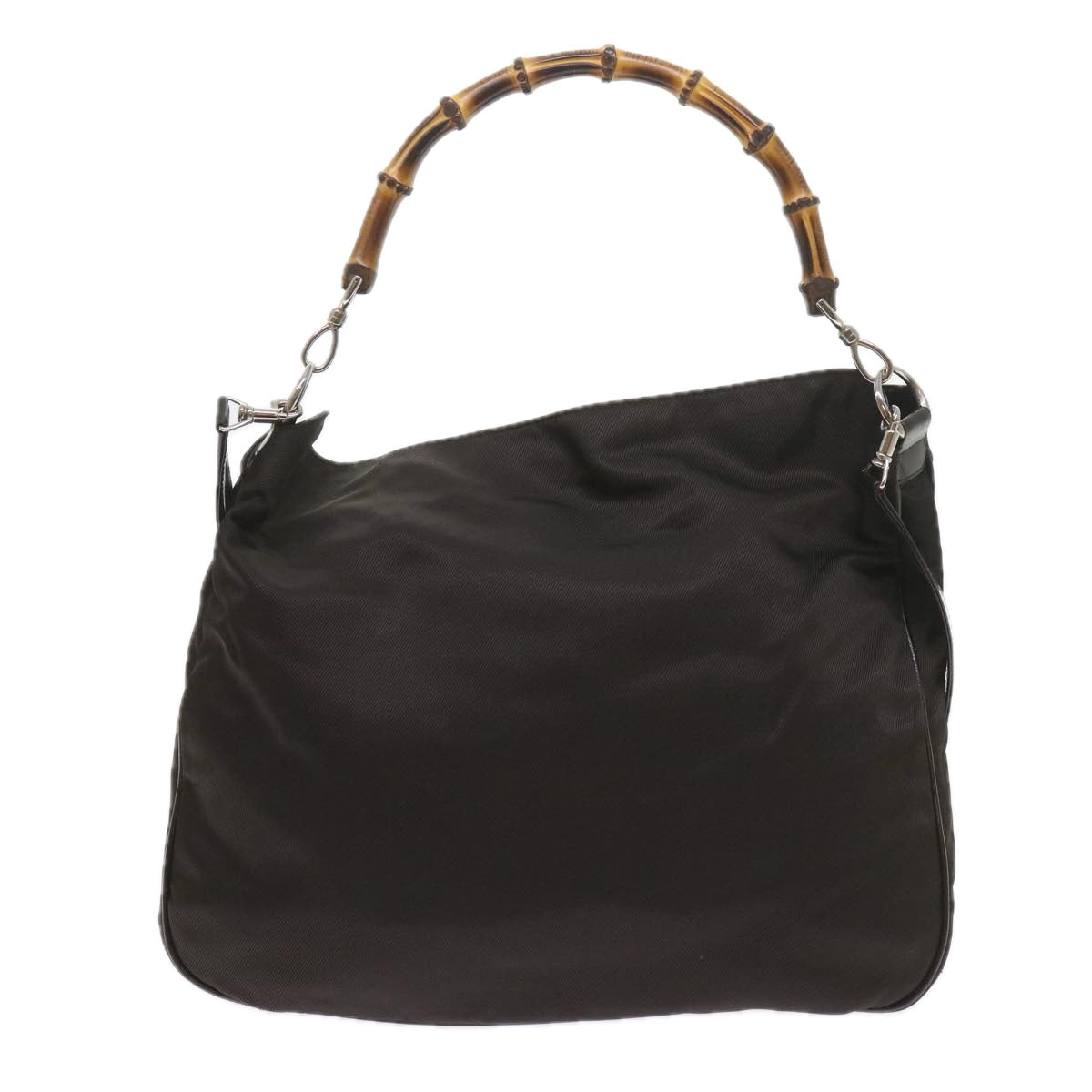 GUCCI Bamboo Shoulder Bag Nylon Black 001 1781 1577 ep2348