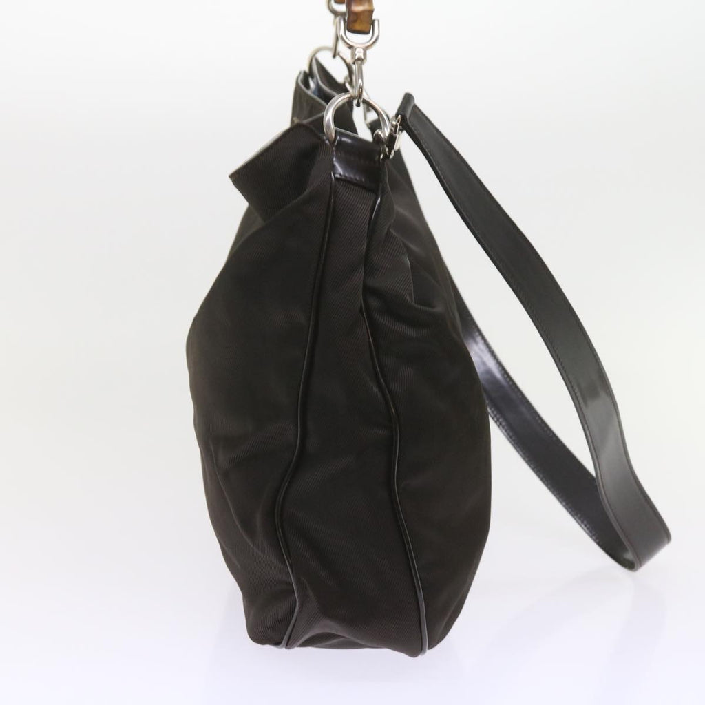 GUCCI Bamboo Shoulder Bag Nylon Black 001 1781 1577 ep2348