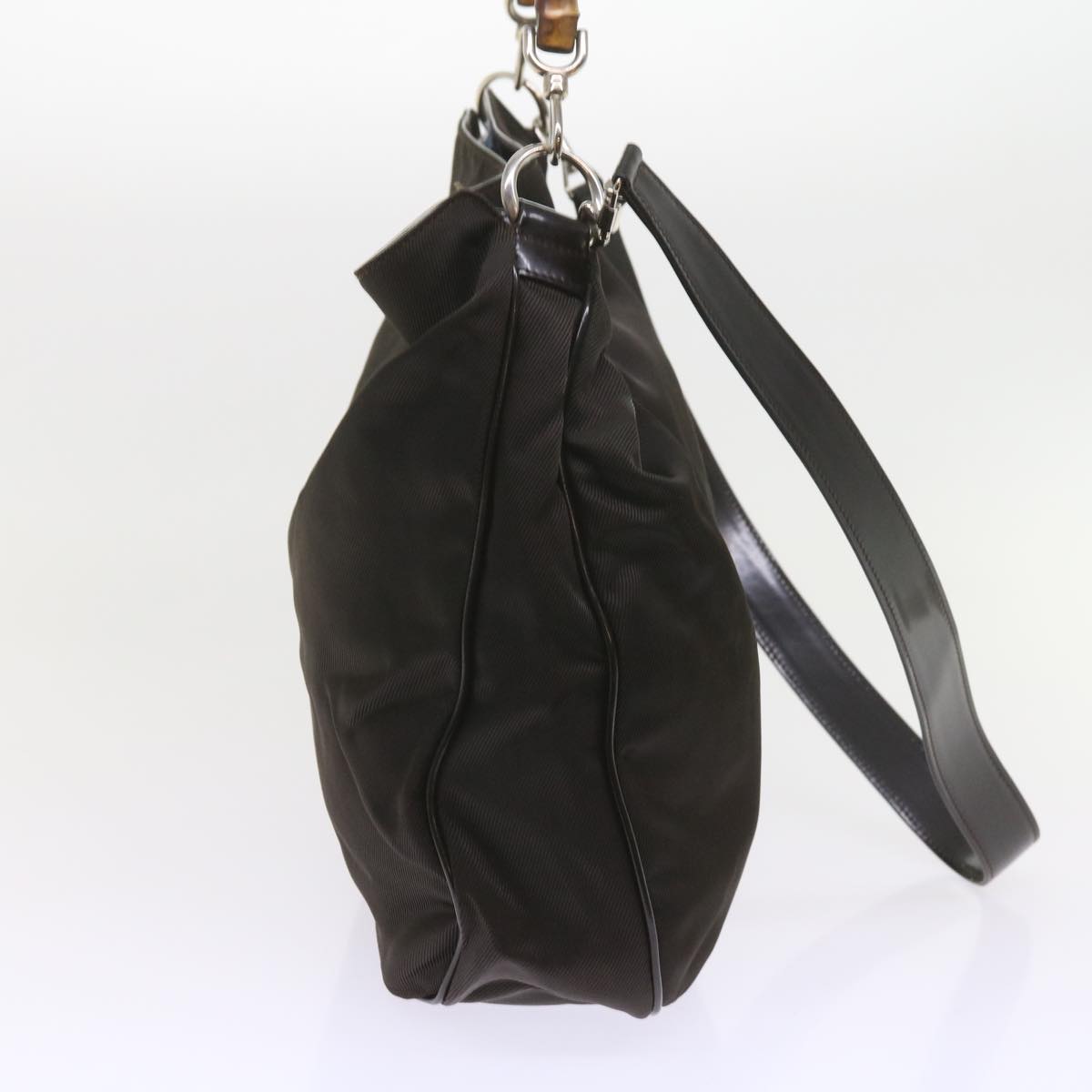GUCCI Bamboo Shoulder Bag Nylon Black 001 1781 1577 ep2348