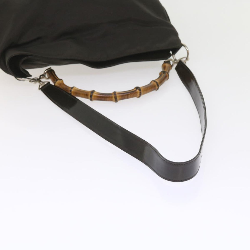 GUCCI Bamboo Shoulder Bag Nylon Black 001 1781 1577 ep2348