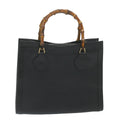GUCCI Bamboo Hand Bag Leather Black ep2375