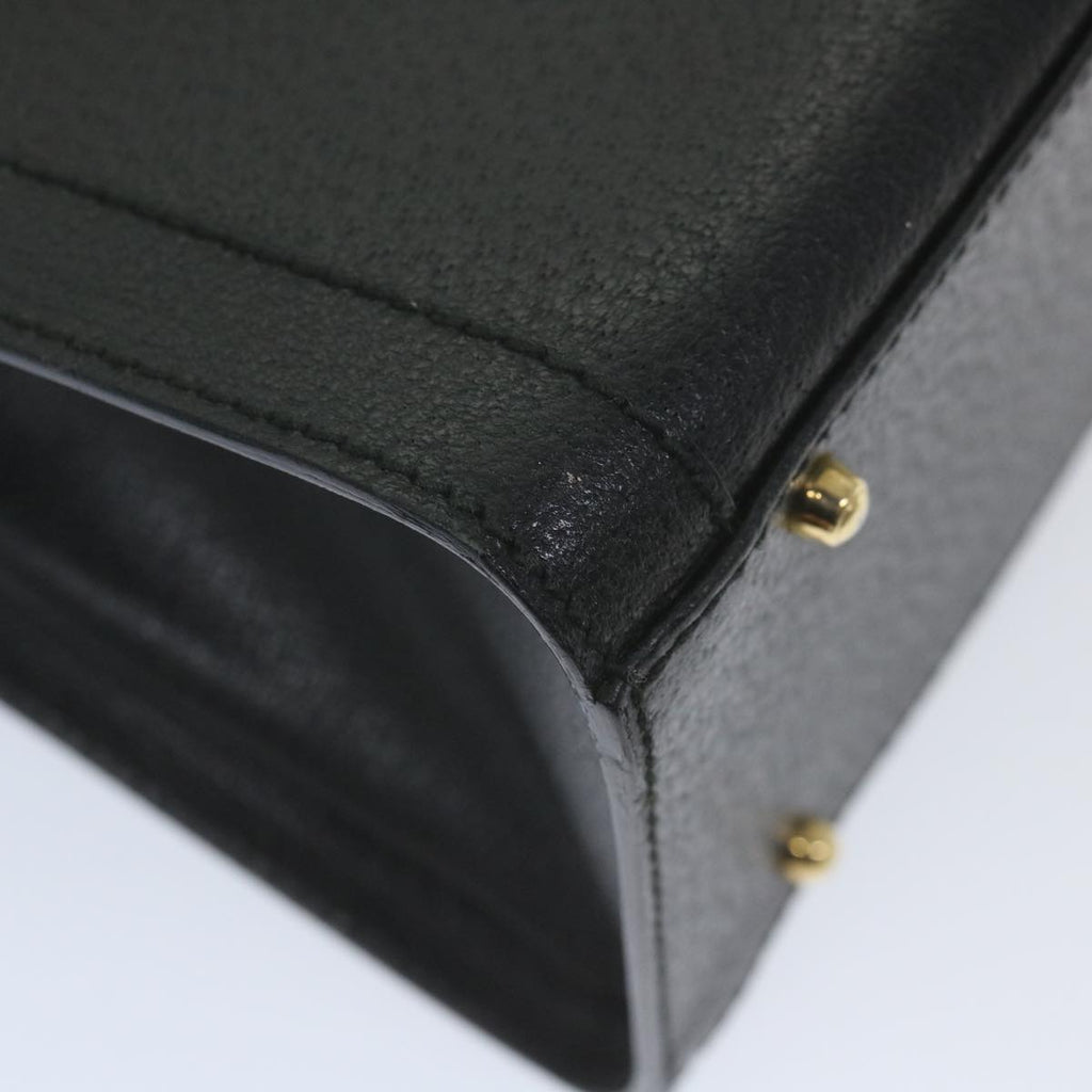 GUCCI Bamboo Hand Bag Leather Black ep2375