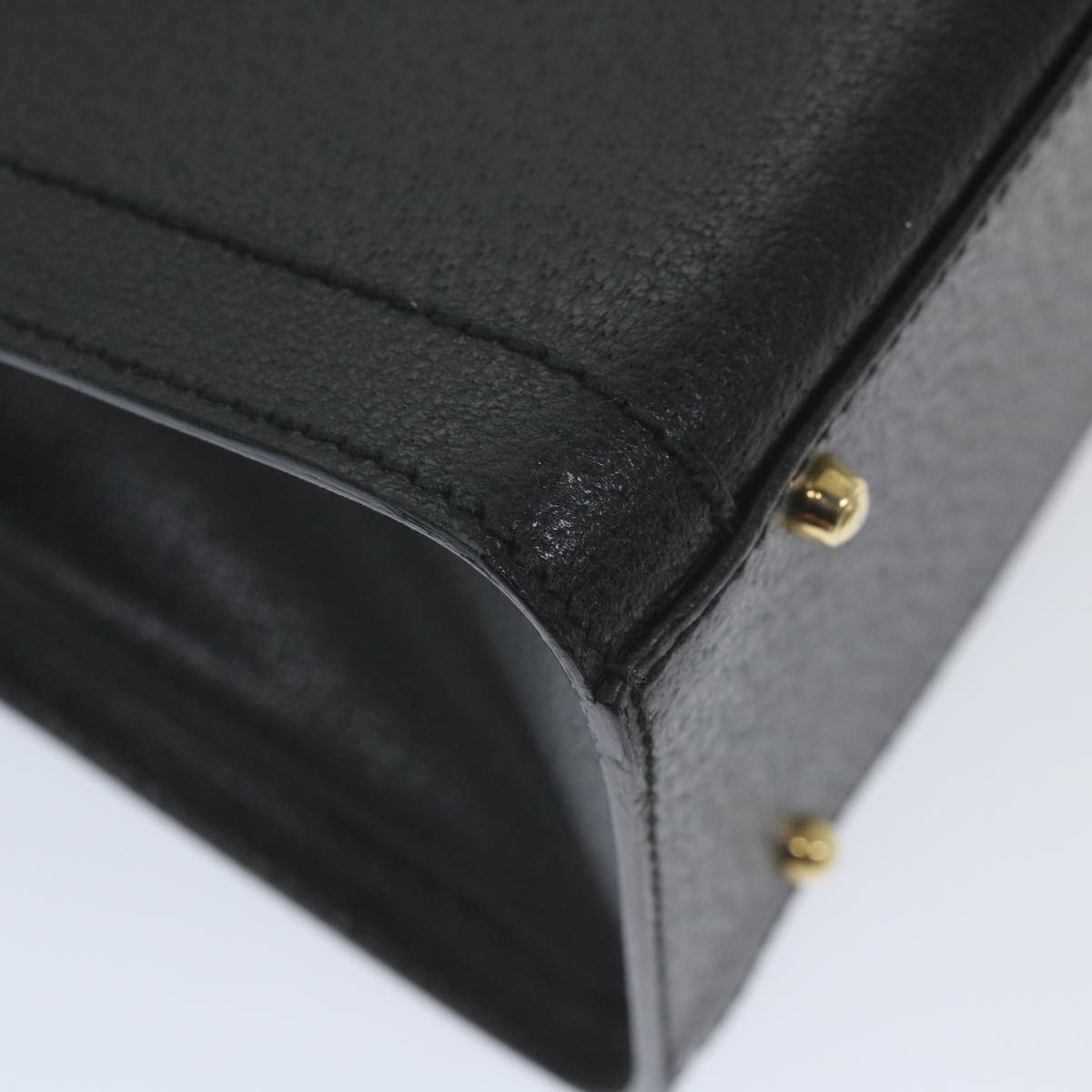 GUCCI Bamboo Hand Bag Leather Black ep2375