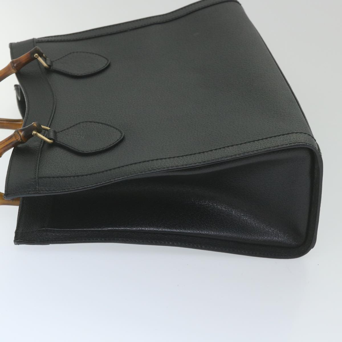 GUCCI Bamboo Hand Bag Leather Black ep2375