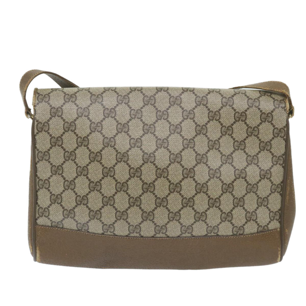 GUCCI GG Supreme Shoulder Bag PVC Leather Beige 116 02 067 ep2394