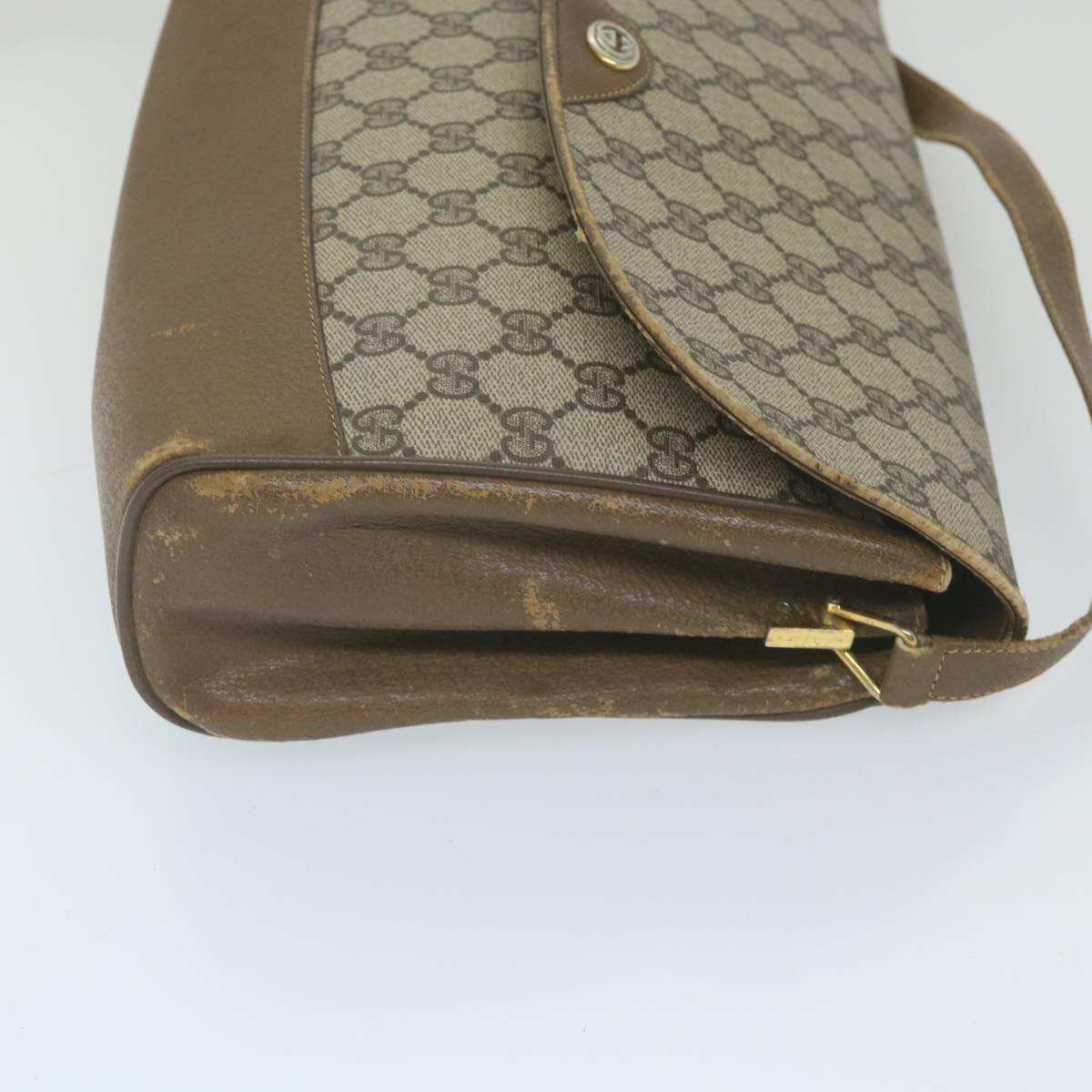GUCCI GG Supreme Shoulder Bag PVC Leather Beige 116 02 067 ep2394
