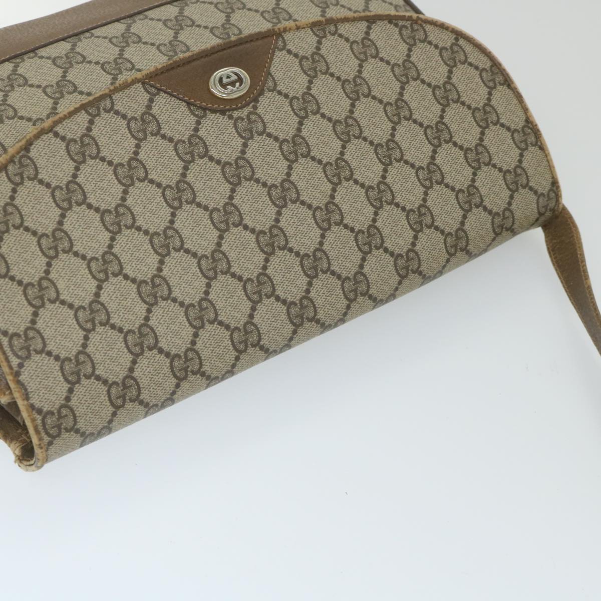 GUCCI GG Supreme Shoulder Bag PVC Leather Beige 116 02 067 ep2394