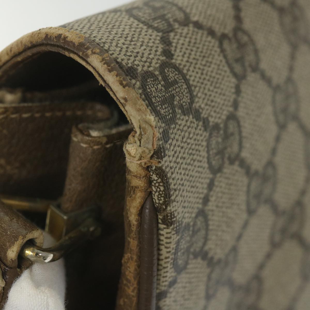 GUCCI GG Supreme Shoulder Bag PVC Leather Beige 116 02 067 ep2394