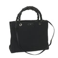 GUCCI Bamboo Hand Bag Canvas Black 002 1016 002855 ep2401