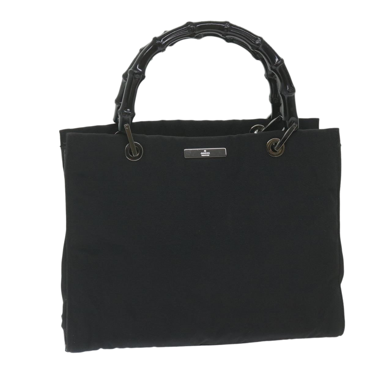 GUCCI Bamboo Hand Bag Canvas Black 002 1016 002855 ep2401
