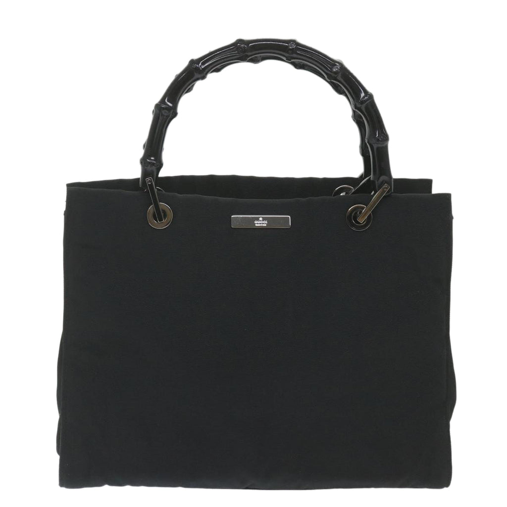 GUCCI Bamboo Hand Bag Canvas Black 002 1016 002855 ep2401