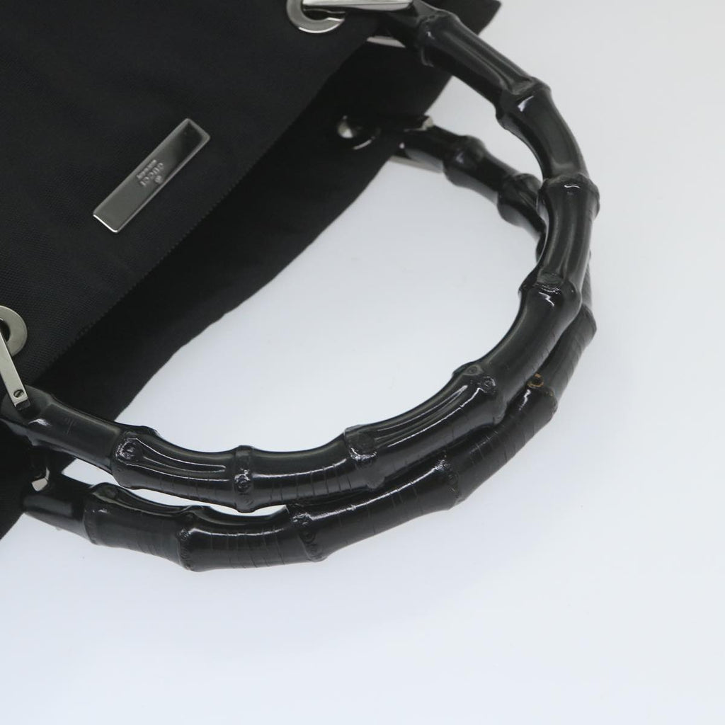 GUCCI Bamboo Hand Bag Canvas Black 002 1016 002855 ep2401