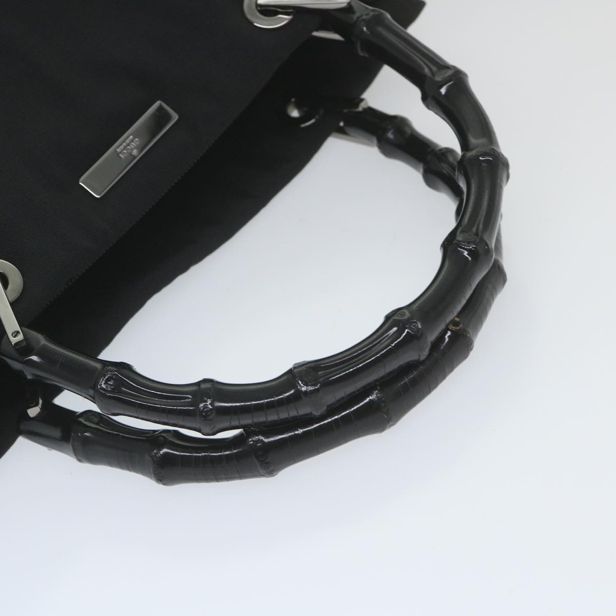 GUCCI Bamboo Hand Bag Canvas Black 002 1016 002855 ep2401
