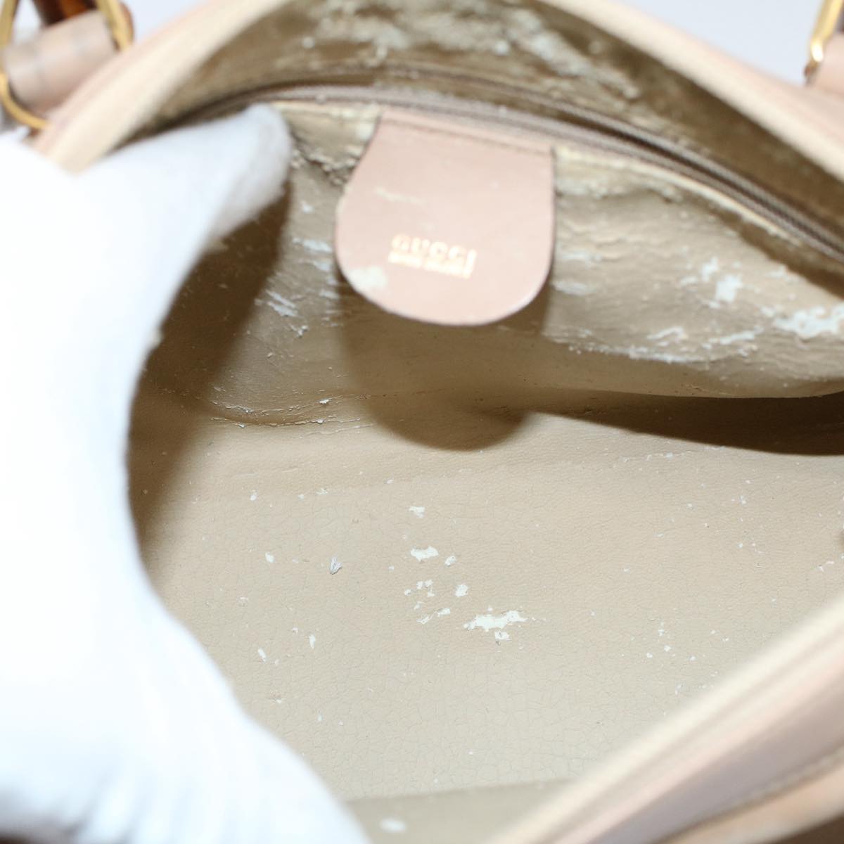 GUCCI Bamboo Hand Bag Suede Beige 000 3444 0294 ep2406