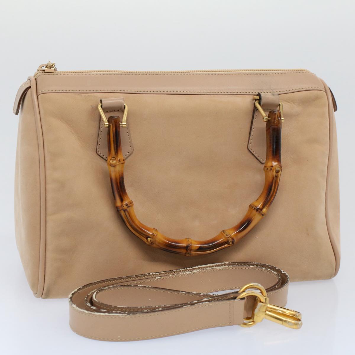GUCCI Bamboo Hand Bag Suede Beige 000 3444 0294 ep2406