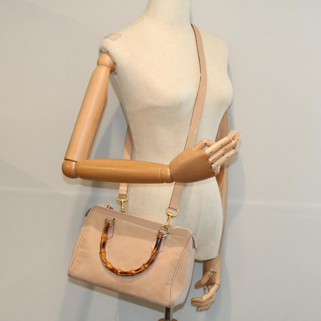 GUCCI Bamboo Hand Bag Suede Beige 000 3444 0294 ep2406