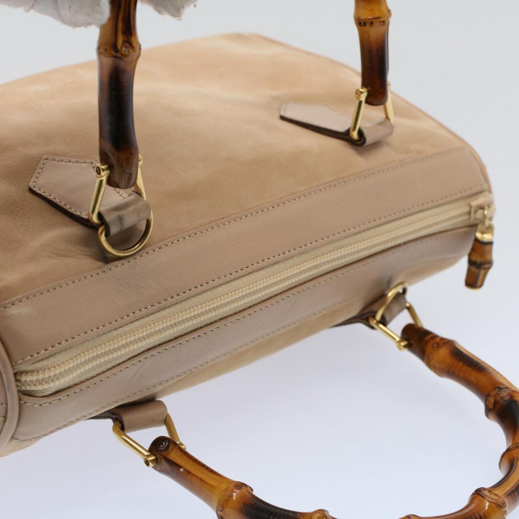 GUCCI Bamboo Hand Bag Suede Beige 000 3444 0294 ep2406