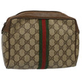 GUCCI GG Supreme Web Sherry Line Clutch Bag Beige Red 89 01 012 ep2429