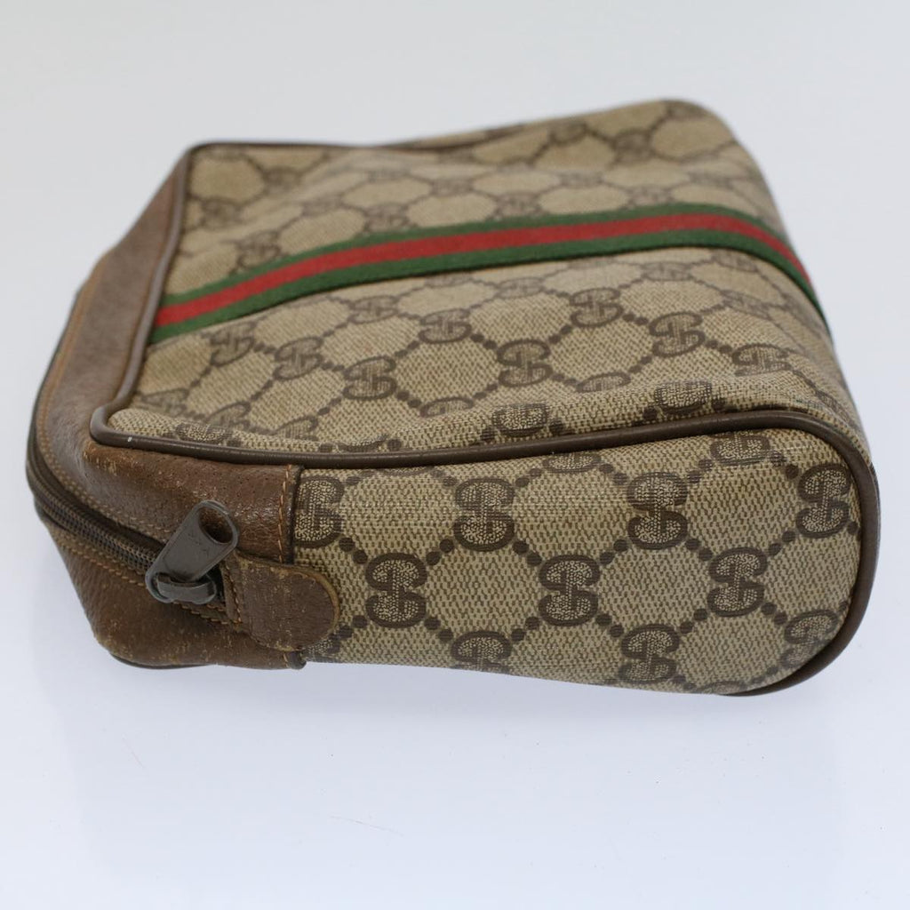 GUCCI GG Supreme Web Sherry Line Clutch Bag Beige Red 89 01 012 ep2429