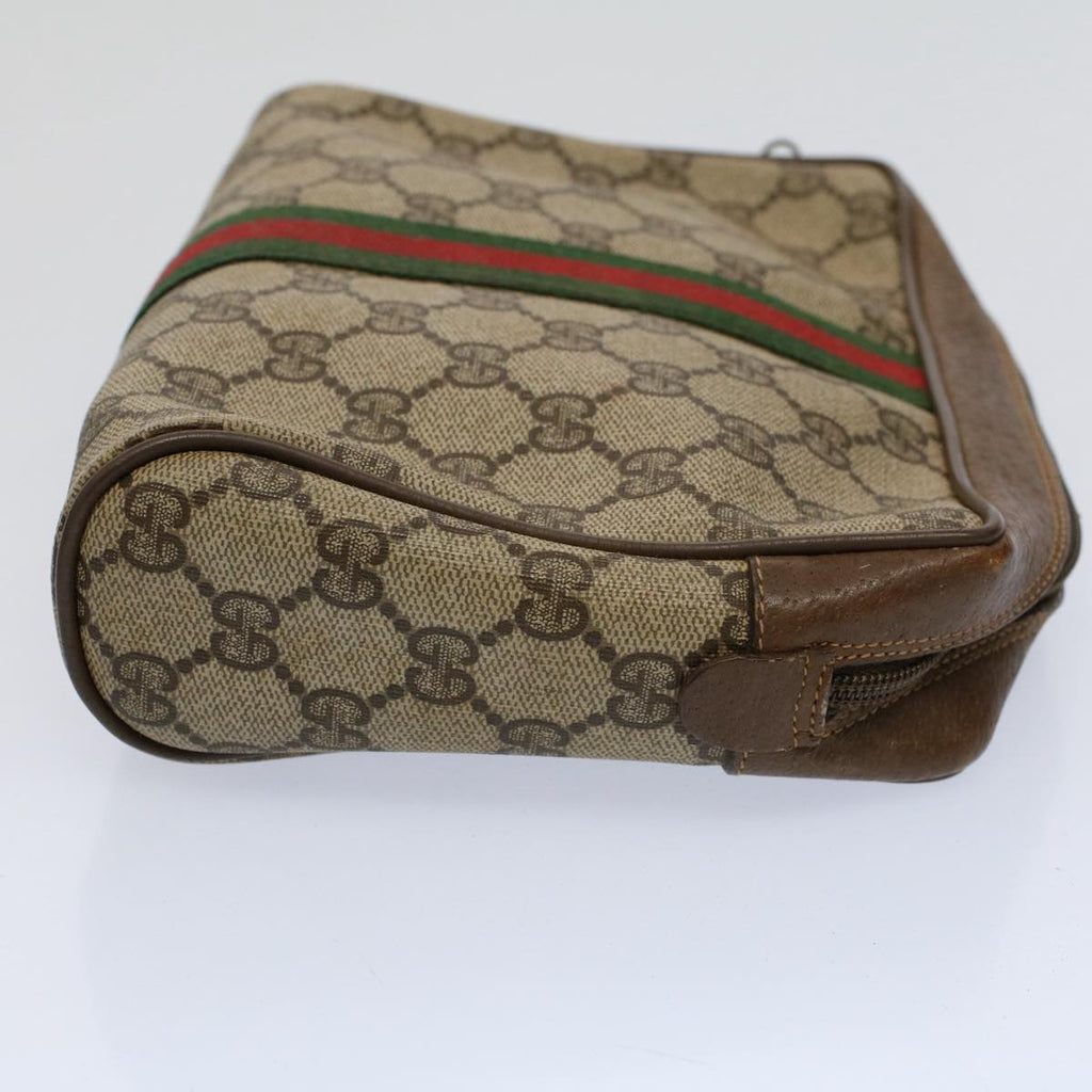 GUCCI GG Supreme Web Sherry Line Clutch Bag Beige Red 89 01 012 ep2429