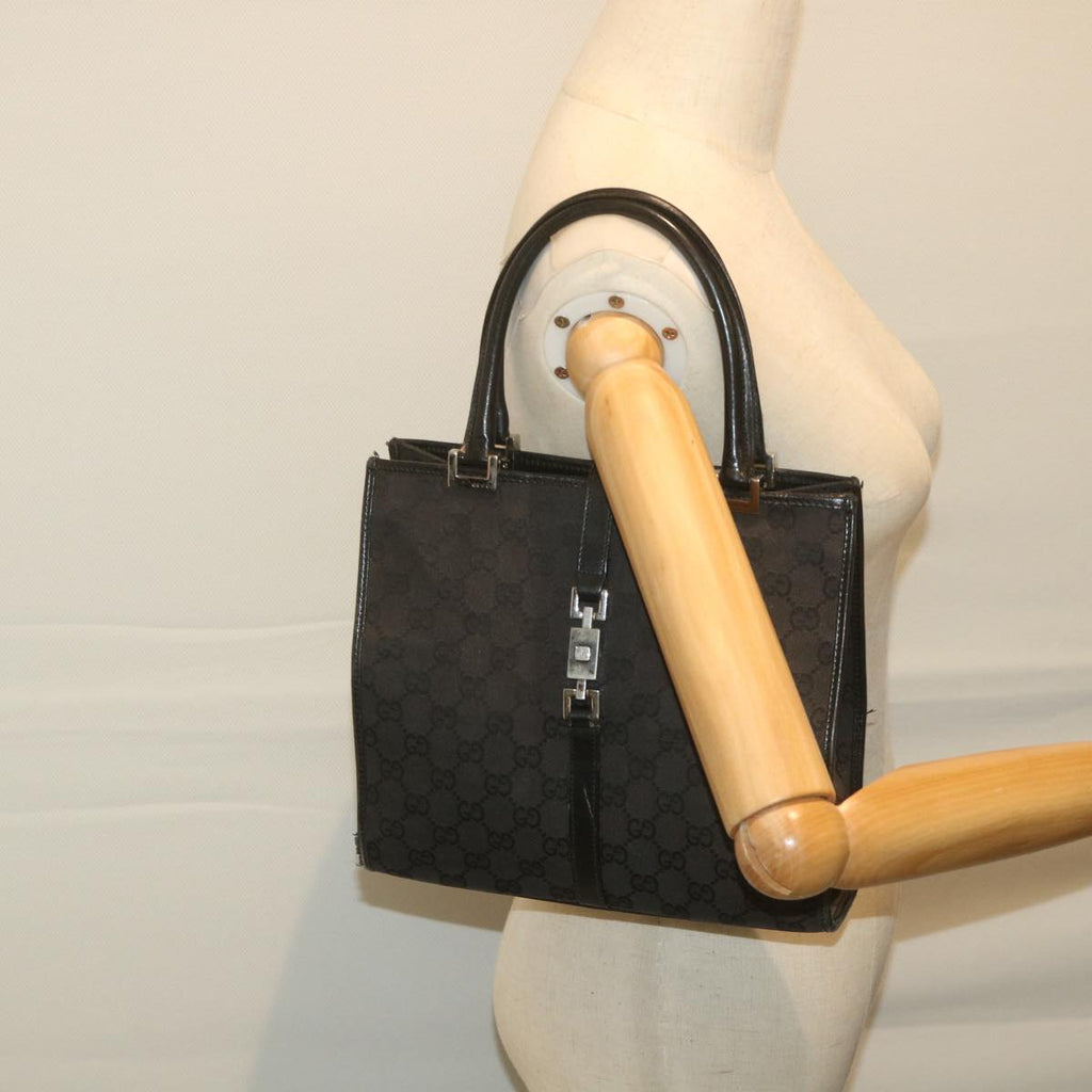 GUCCI GG Canvas Jackie Hand Bag Black 002 1065 ep2440