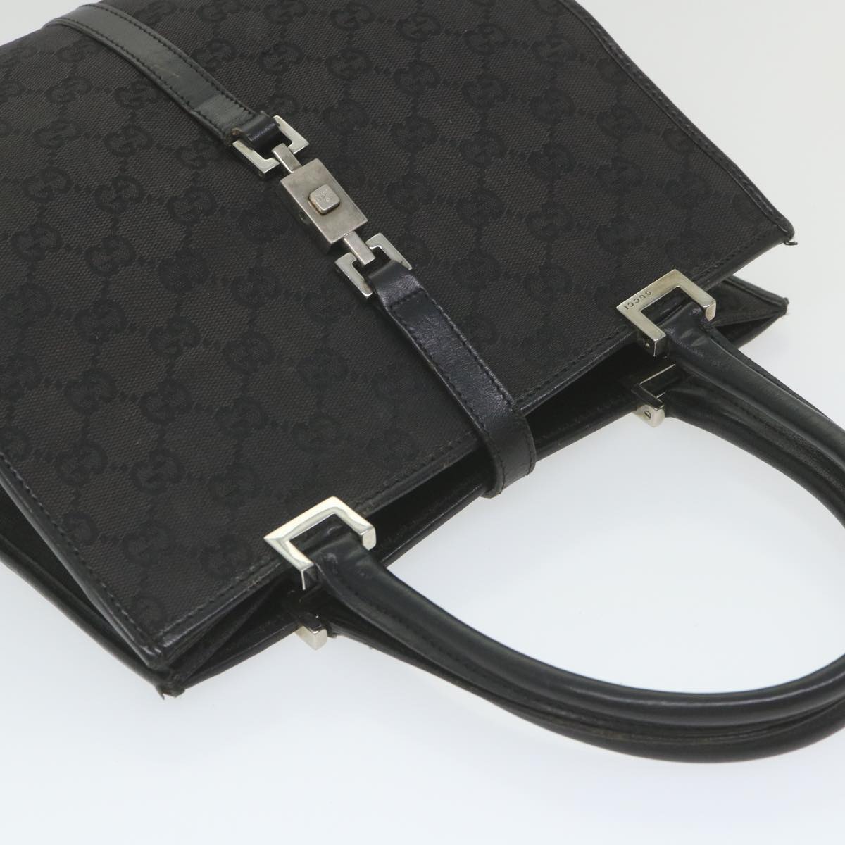 GUCCI GG Canvas Jackie Hand Bag Black 002 1065 ep2440