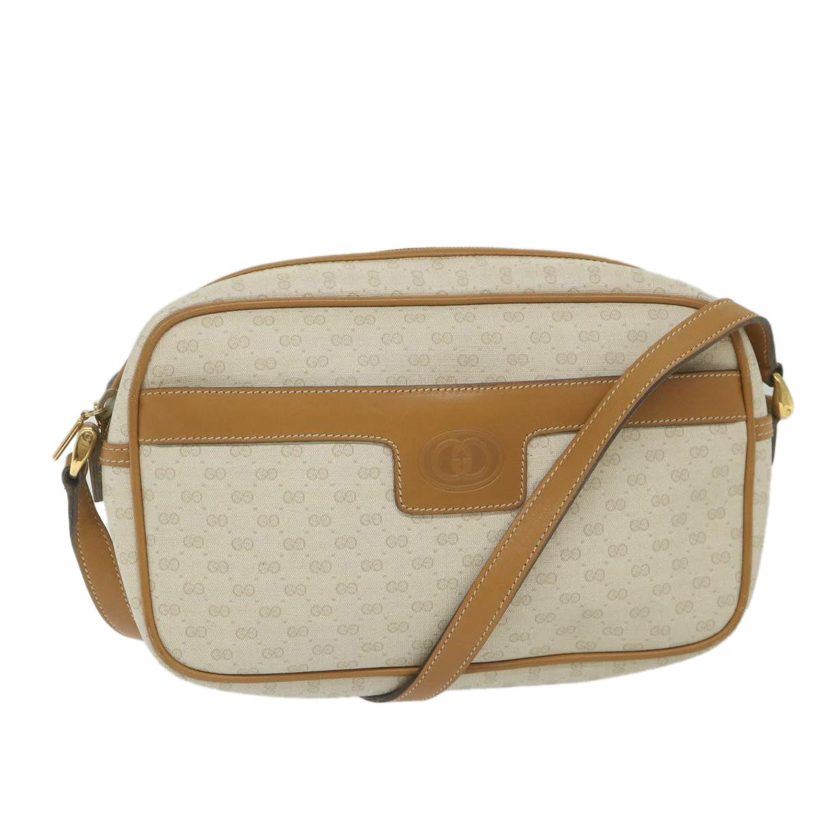 GUCCI Micro GG Supreme Shoulder Bag PVC Leather White ep2442