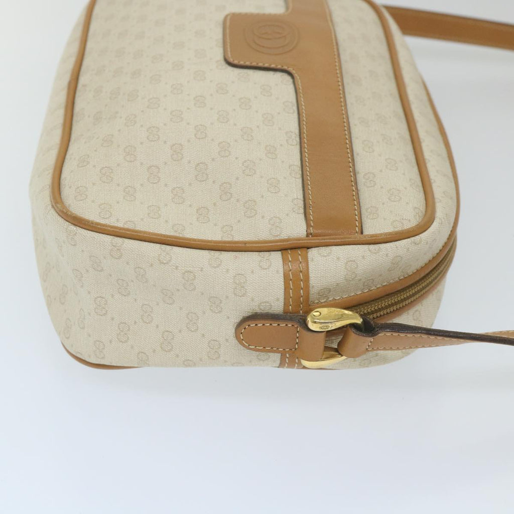 GUCCI Micro GG Supreme Shoulder Bag PVC Leather White ep2442