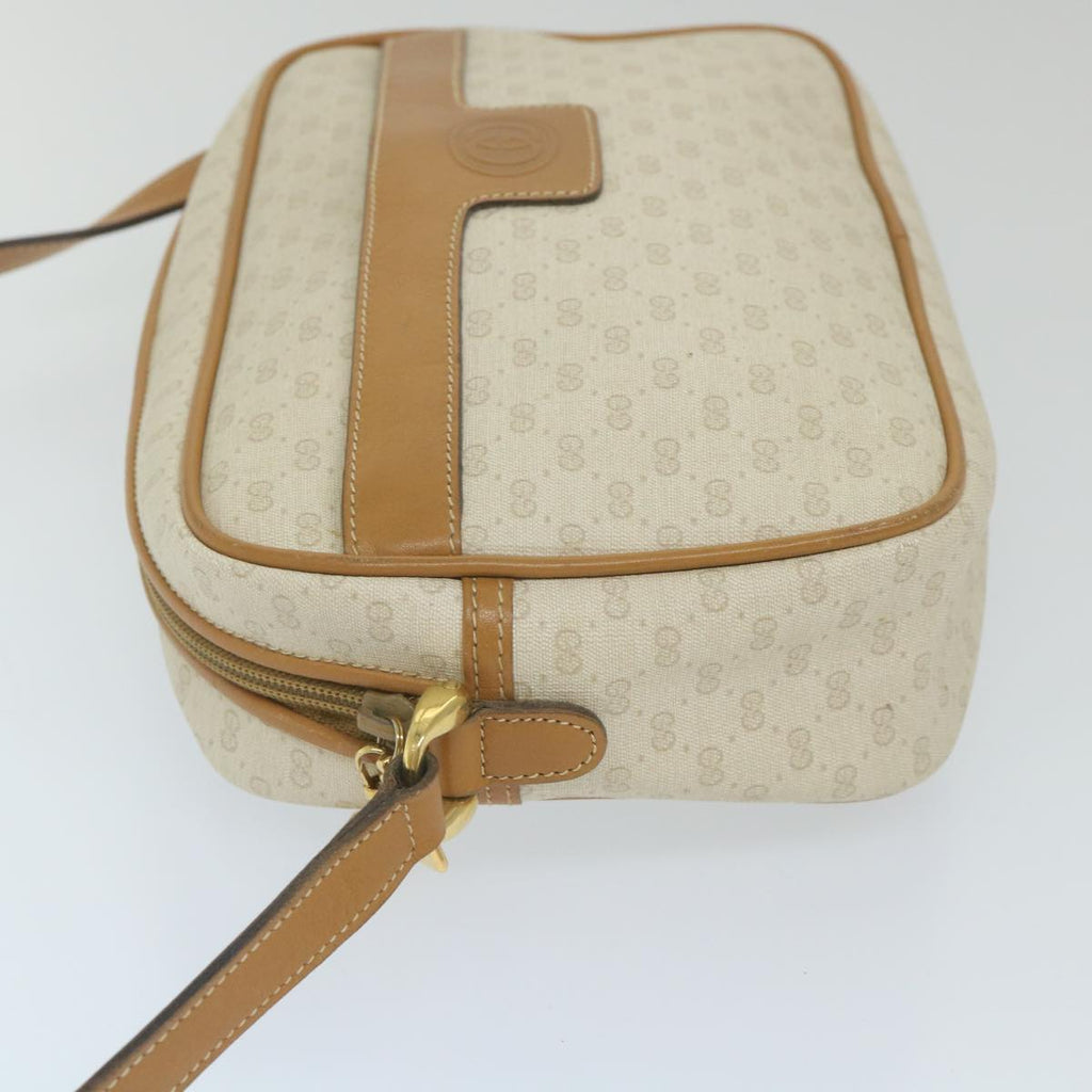 GUCCI Micro GG Supreme Shoulder Bag PVC Leather White ep2442