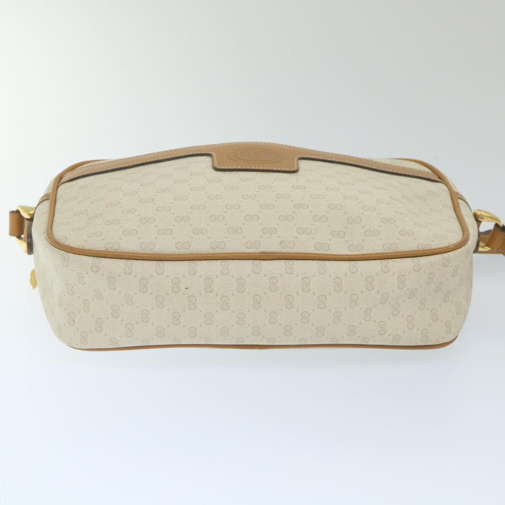 GUCCI Micro GG Supreme Shoulder Bag PVC Leather White ep2442