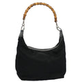 GUCCI Bamboo Shoulder Bag Nylon Black 000 1998 0531 ep2444