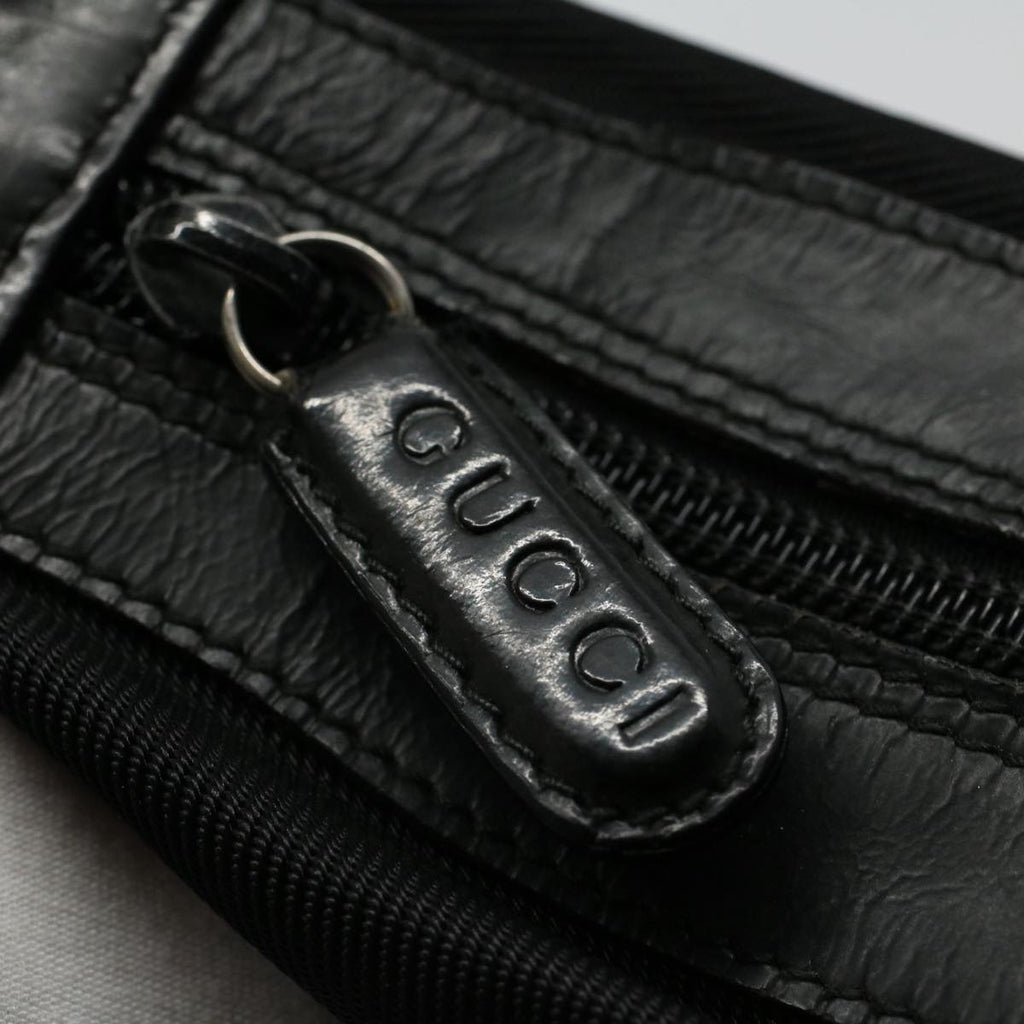 GUCCI Bamboo Shoulder Bag Nylon Black 000 1998 0531 ep2444