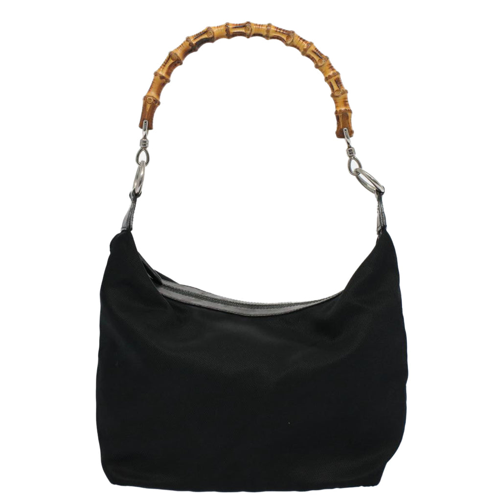 GUCCI Bamboo Shoulder Bag Nylon Black 000 1998 0531 ep2444